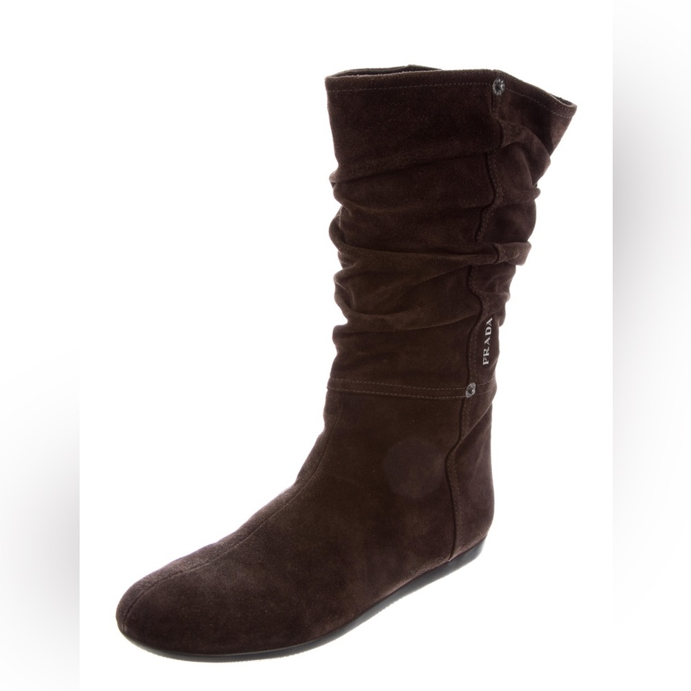 Prada Brown Suede Ankle Boots